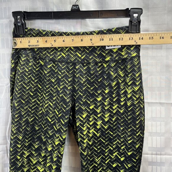 Danskin Now Black & Neon Green Capri Pants Womens Size S (4-6)Pocket - Picture 4 of 10